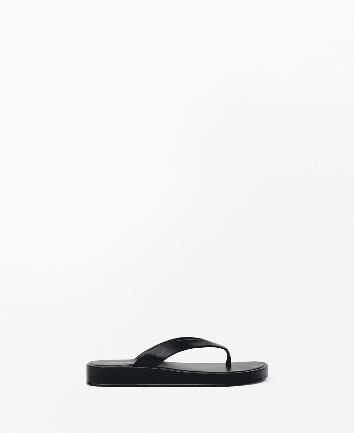 Shop Mango Women's Leather Straps Sandals In Black