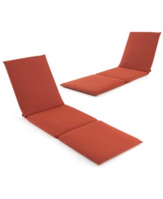 Outdoor Chaise Lounge Cushion Patio Furniture Folding Pad with Fixing Straps