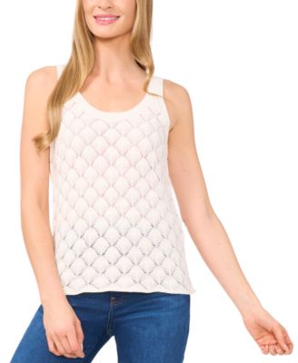 CeCe - Women's Cotton Crewneck Sleeveless Sweater Tank Top