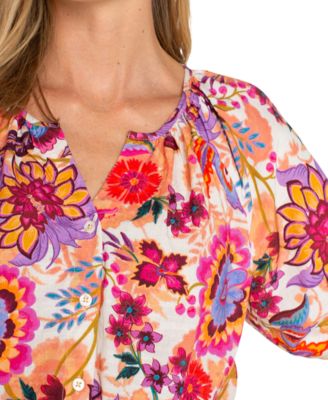 Women's Floral Short-Sleeve Blouse