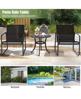 24 Inch Patio Side Table with Adjustable Footpads for Poolside Backyard Balcony