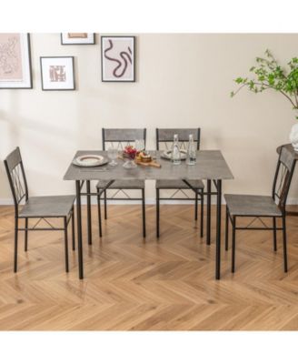 5-Piece Dining Table Set for 4 with Kitchen Table and 4 Dining Chairs
