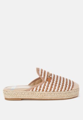 Womens Himari Raffia Slip-On Mules