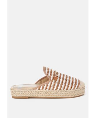 Womens Himari Raffia Slip-On Mules