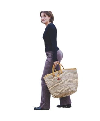 Earth Stripes Handmade Sisal Market Tote Bag