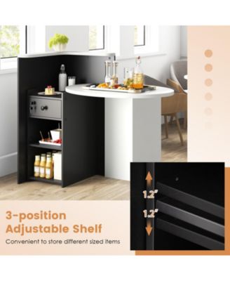 Reception Office Desk with Open Shelf and Lockable Drawer