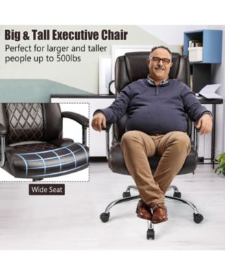 Height Adjustable Big and Tall Office Chair Computer Desk Chair with Metal Base