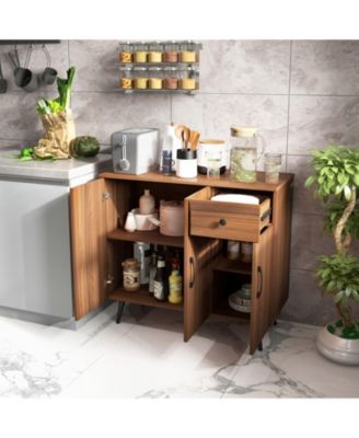 Sideboard Cabinet with 3 Doors and Pull out Drawer Adjustable Shelves