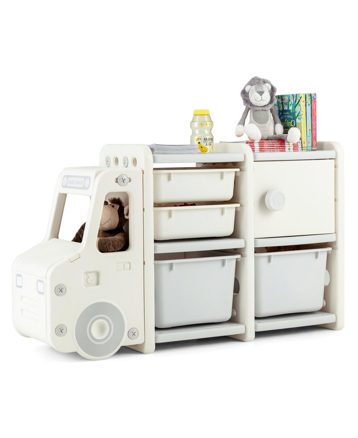 Toddler Truck Storage Organizer with Plastic Bins