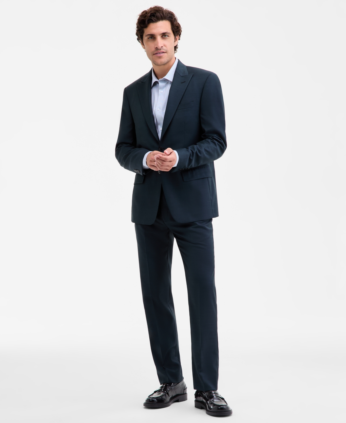 Calvin Klein Men's Slim-fit Wool-blend Suit Jacket In Blue