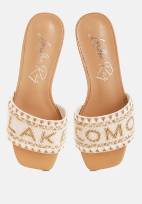 Vacay Babe Lake Como Beaded Slip-On Heels