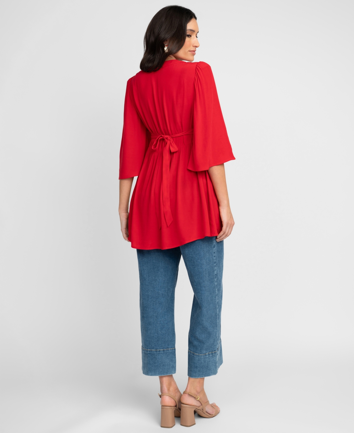 SERAPHINE WOMEN'S MATERNITY FLUTTER SLEEVE WRAP TOP 