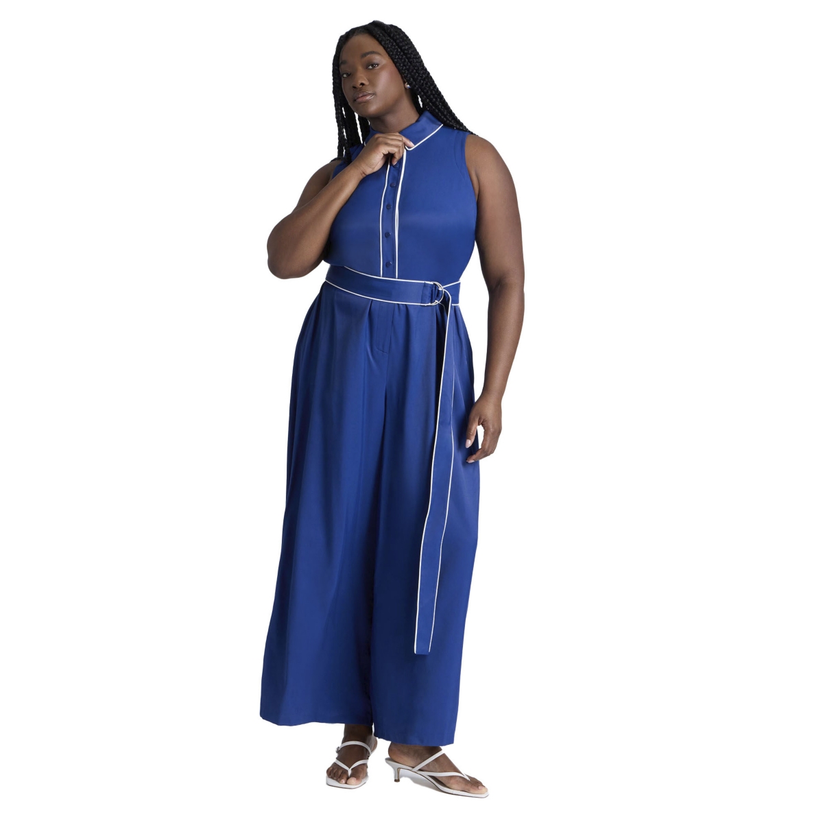 Plus Size Tennis Jumpsuit - Estate blue