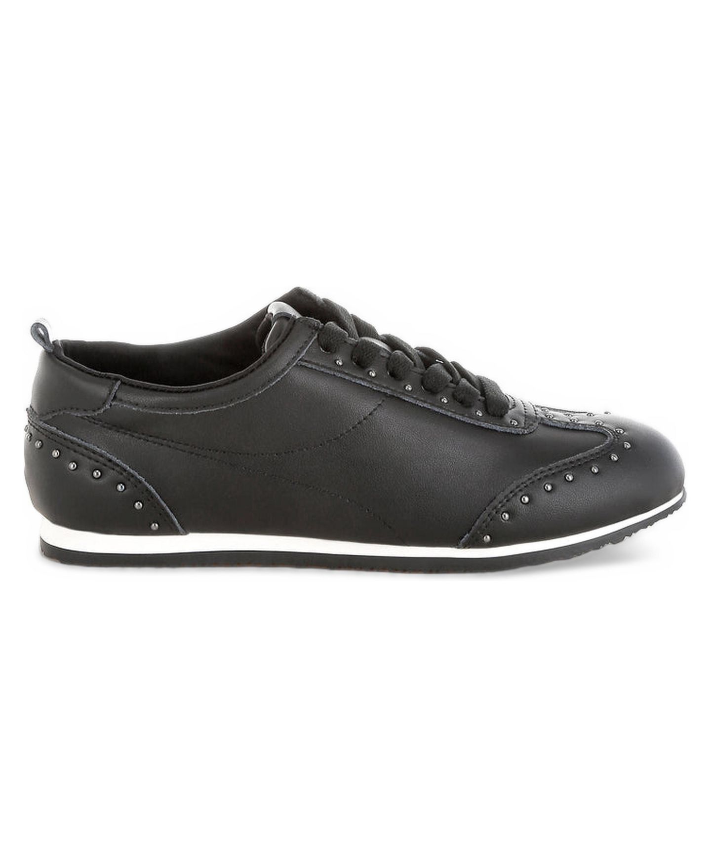 Женские кроссовки Rag & Co Odaya Studded Real Soft Leather, цвет: Чёрный — фото 2