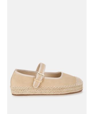 Bolean Soft Suede Leather Mary Jane Espadrilles