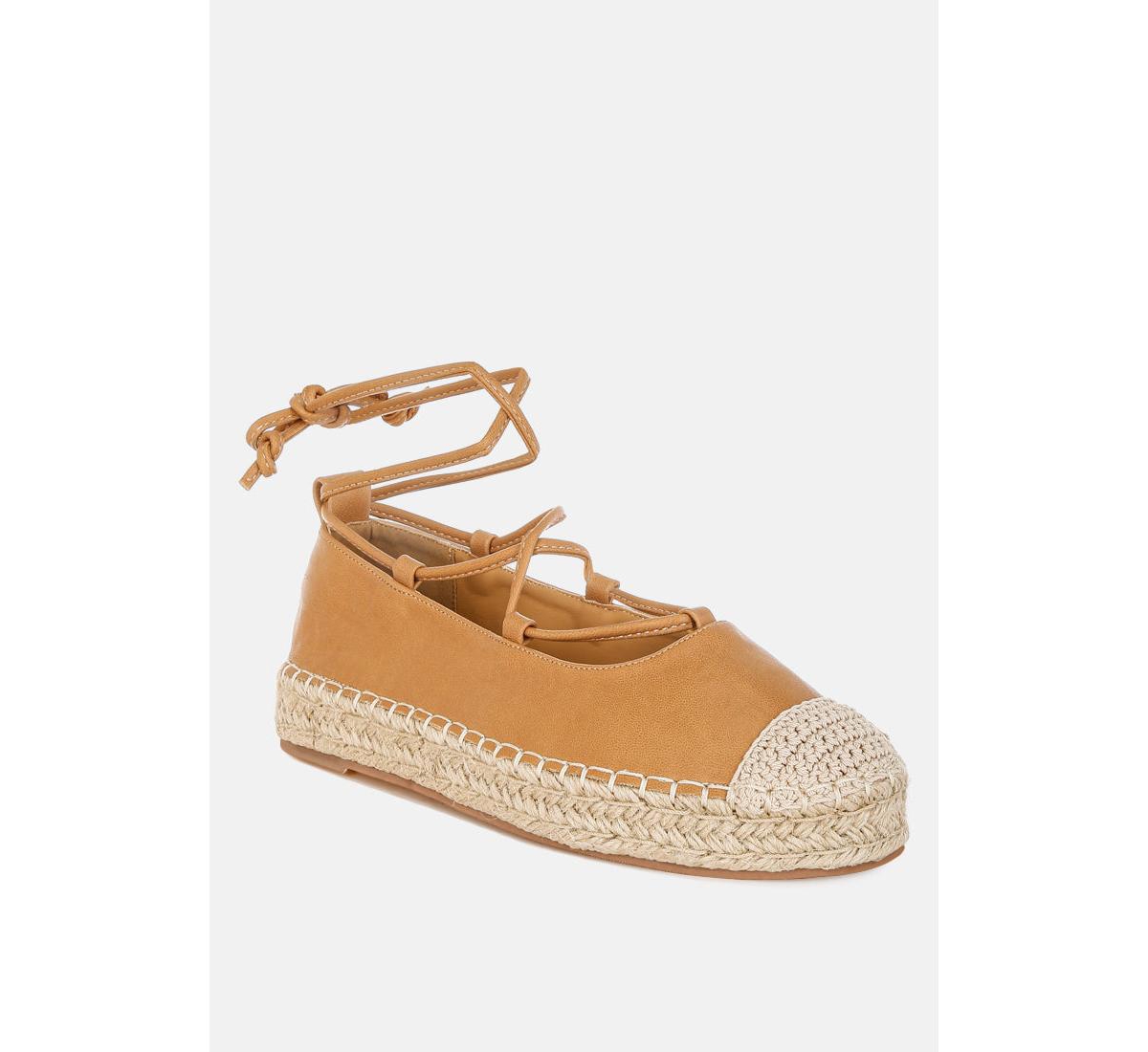 Alaya Woven Toe Lace-Up Espadrilles - Black