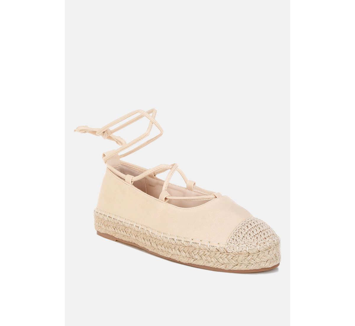 Alaya Woven Toe Lace-Up Espadrilles - Black