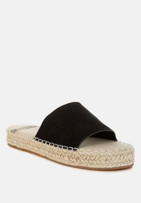 Womens Huntra Real Soft Leather Espadrille Flatforms