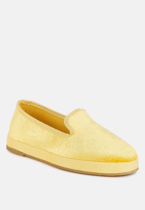 Женские туфли London Rag Saba Velvet Round Toe Slip-On, цвет: Пастельный жёлтый