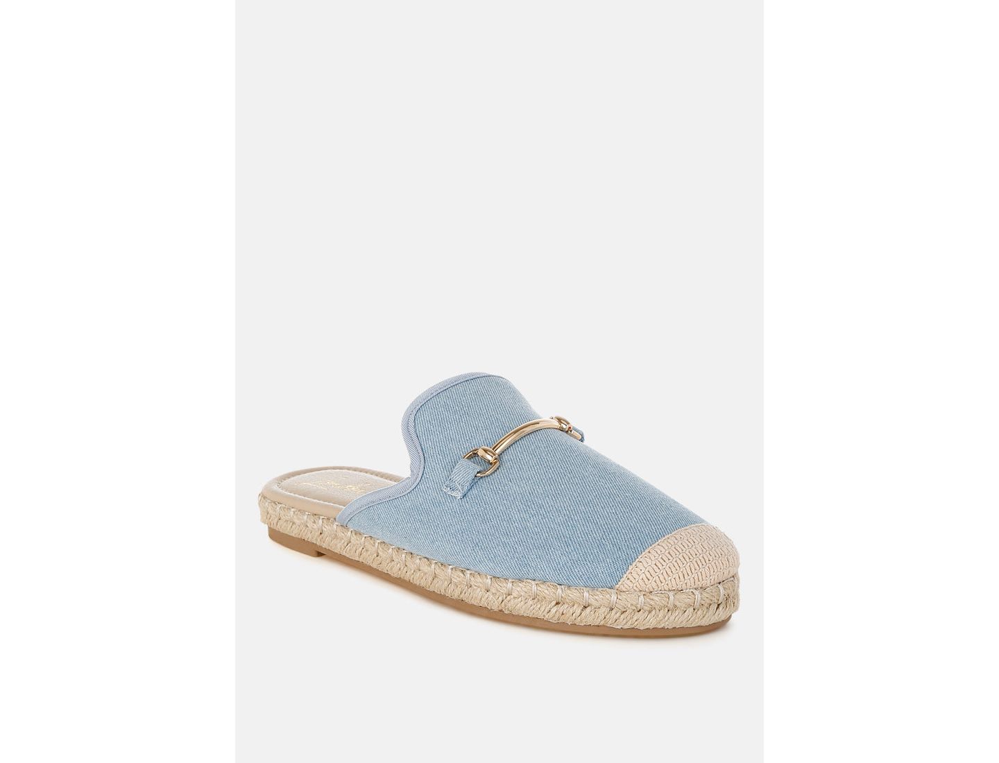 Женские сабо London Rag Midori Denim Slip-On Mules, цвет: Средний синий — фото 1
