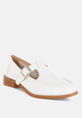 Rag and Co Womens Swenson Patent Pleather Mary Jane Loafers