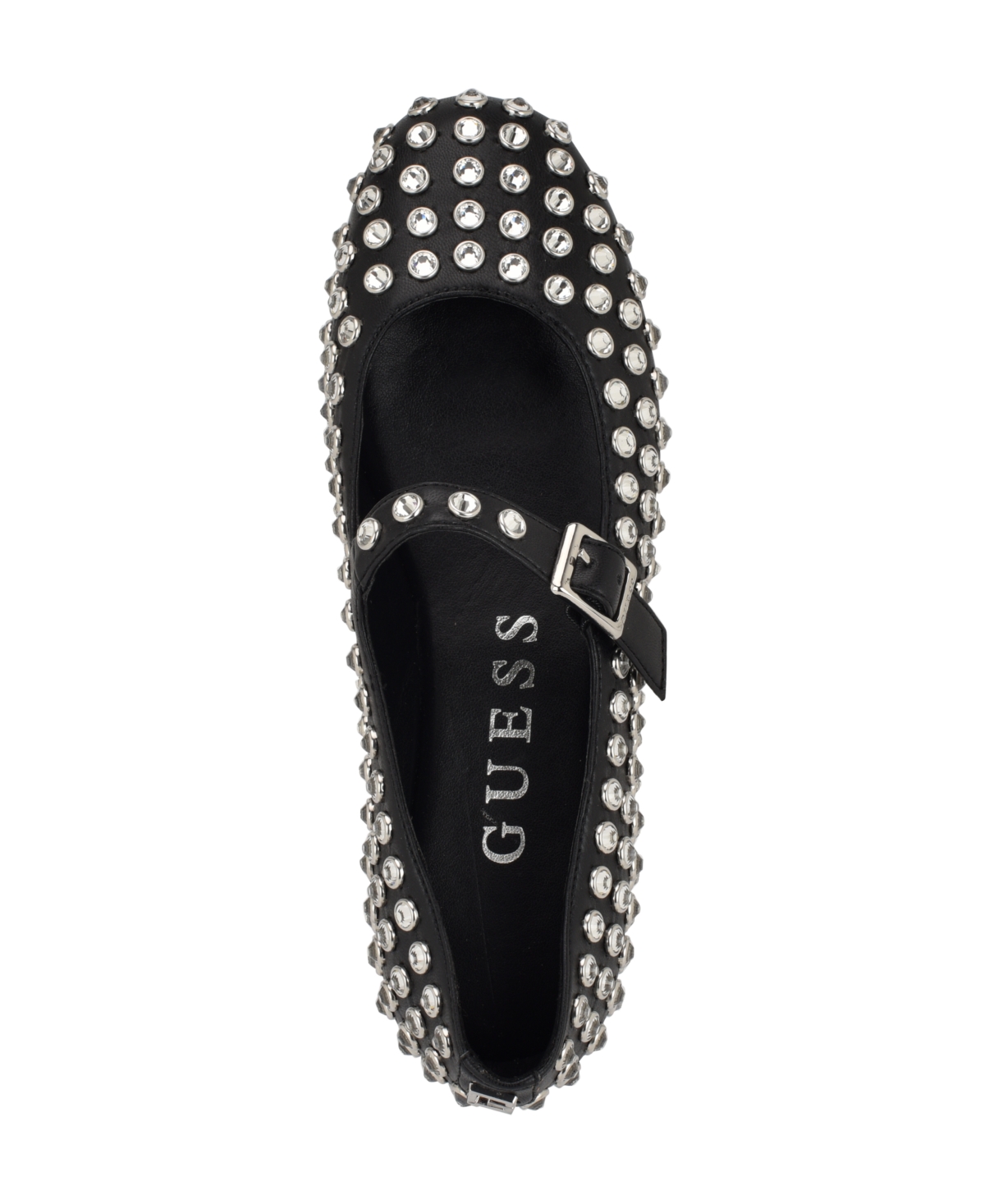 Guess Women's Kalidal Rhinestone Mary Jane Ballet Flats In Black Rhinestone