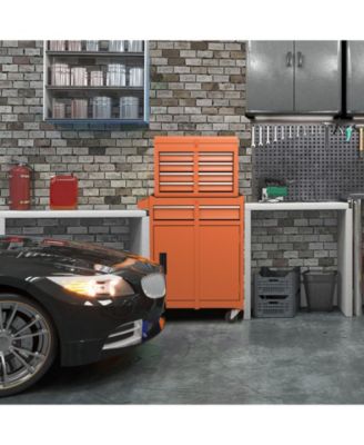 2-in-1 Rolling Tool Chest with 5 Sliding Lockable Drawers