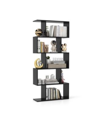5-Tier Bookshelf with Anti-Toppling Device for Living Room Home Office