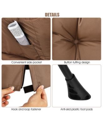 Modern Polyester Fabric Lazy Chair with Steel Frame and Side Pocket