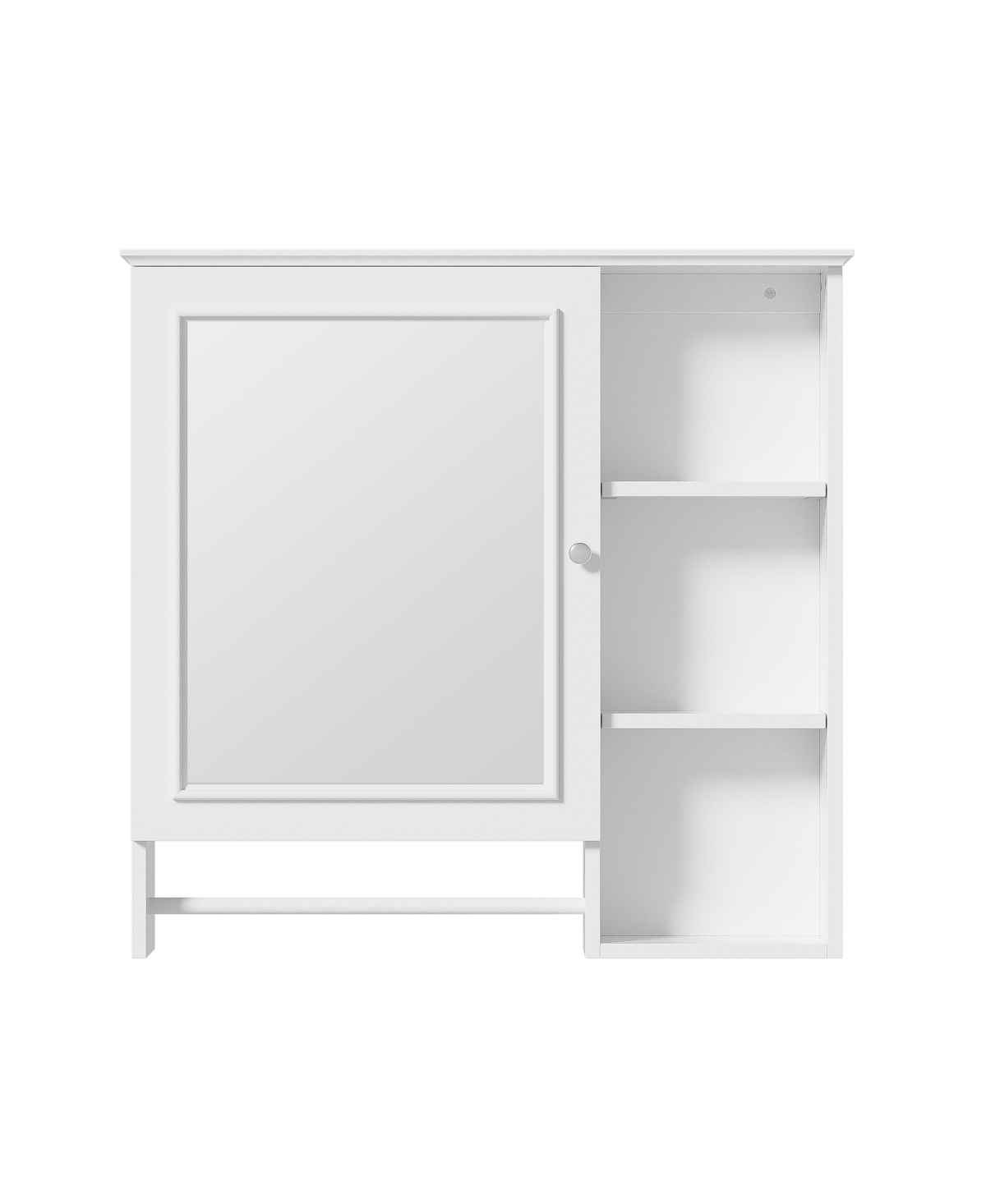 Wall Mounted Bathroom Storage Cabinet, Medicine Cabinets with large mirror door, adjustable shelves and three open storage levels(Not Include