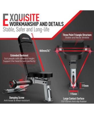 Weight Bench, Adjustable Workout Bench Press, Foldable Strength Training Benches for Home Gym Full Body Workout, Incline Decline Flat Utility Workout Bench