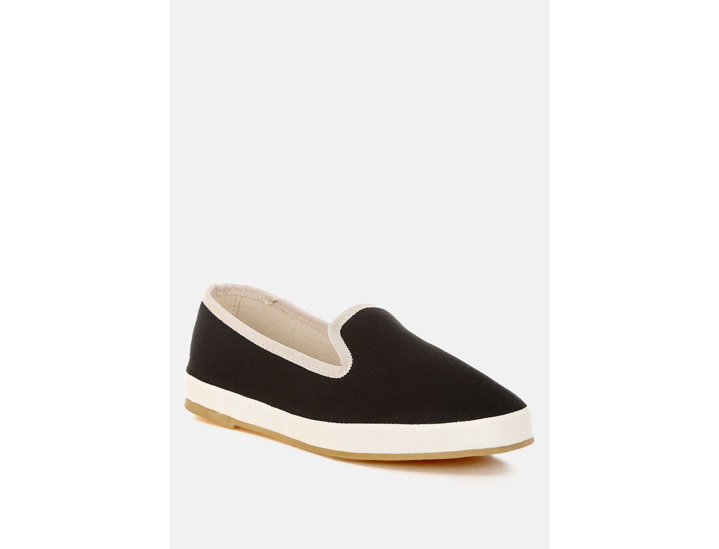 Женские туфли London Rag Moshka Round Toe Canvas Slip-On, цвет: Чёрный — фото 1