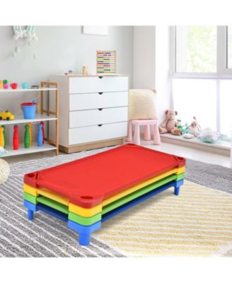 Pack of 4 Colorful Kids Stackable Naptime Cot