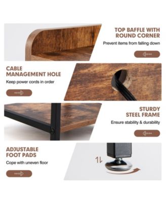 Lift Top End Table with Charging Station and Storage Shelves