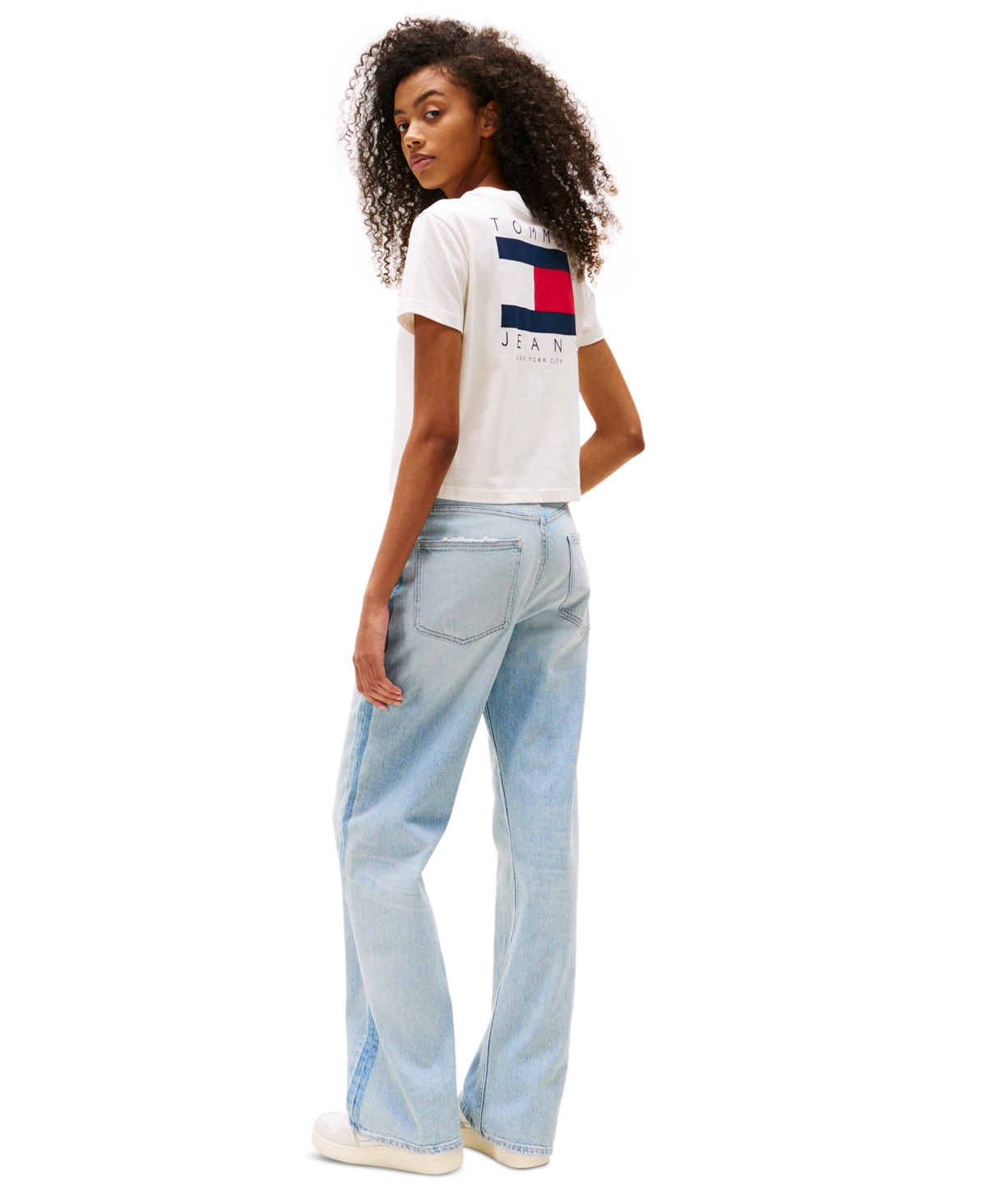 Tommy Jeans Women's Cotton Logo Graphic T-shirt In Ancient White