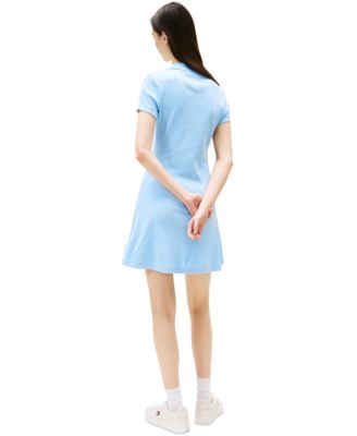 ●  JEANS ● Fit and Flare Polo Dress Tommy Jeans Women's Fit & Flare Ribbed Polo Dress - Macy's
