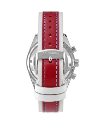 Women's Jordan Chronograph Multifunctional Victory Red Leather Strap Watch, 40mm