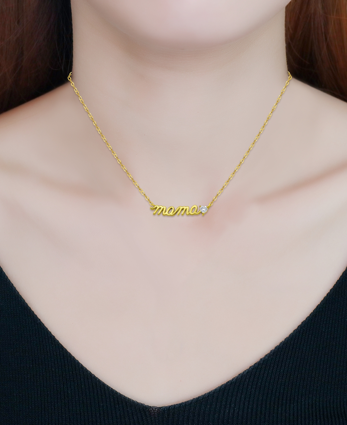 Giani Bernini Cubic Zirconia Mama Script Pendant Necklace In 18k Gold-plated Sterling Silver (also In Sterling Sil In Gold
