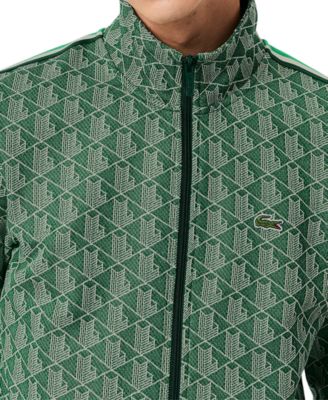 Men's Zip-Front Pattern Blocked Sweatshirt