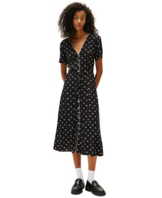 Tommy Jeans - Women's Floral-Print Picot-Trim Shirtdress
