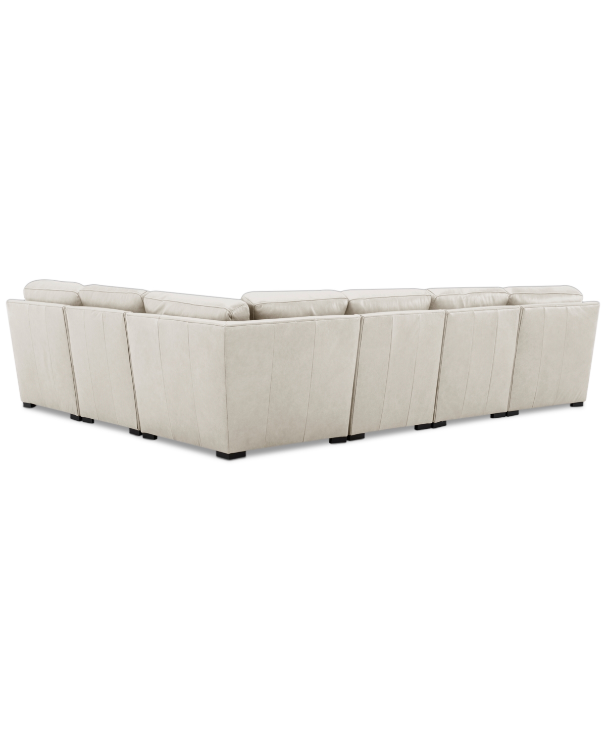 Macy's Radley Roll Arm 132" 6-pc. Leather Square Corner Chaise Sectional, Exclusively At