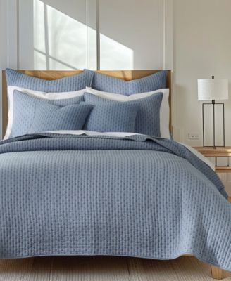 Levtex Home Cross Stitch Stitching 3-Pc. Quilt Set, Full/Queen - Chambray, Full/Queen
