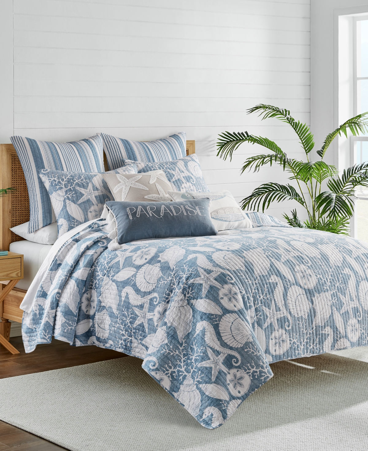 Shop Levtex Stillwater Coastal Shore 3-pc. Quilt Set, King In Denim