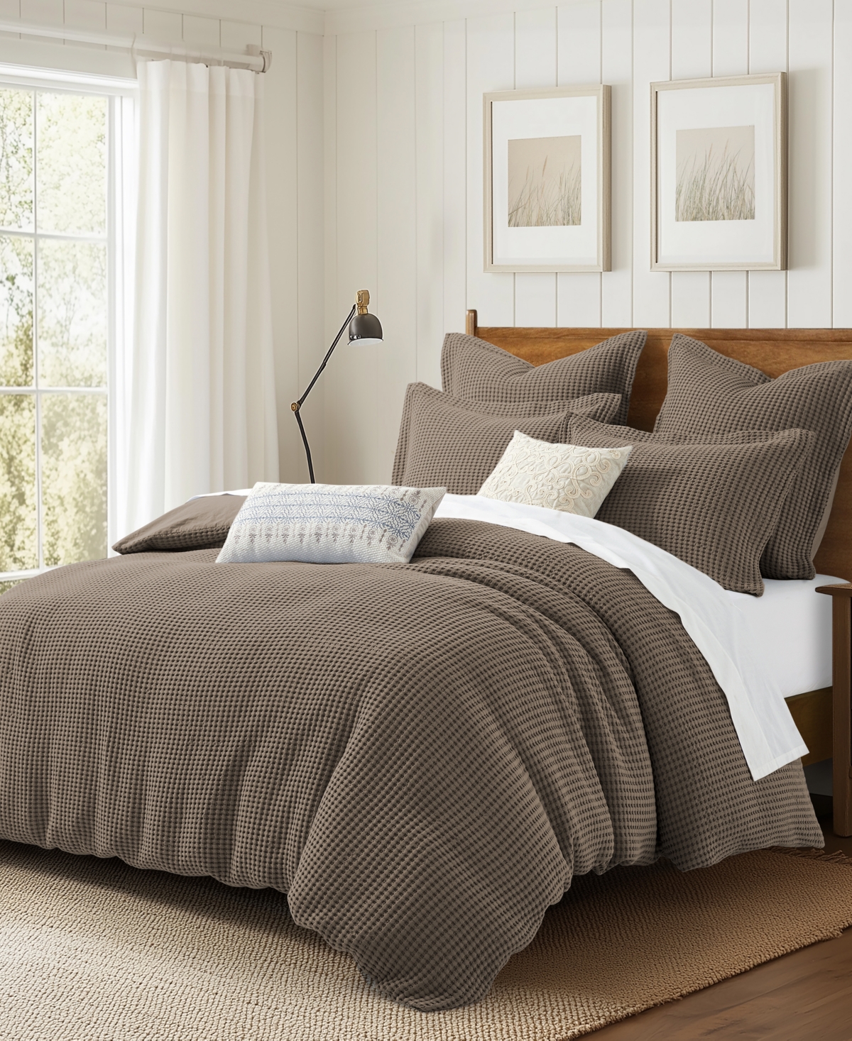 Levtex Mills Waffle Textured 2-pc. Duvet Cover Set, Twin/twin Xl In Latte