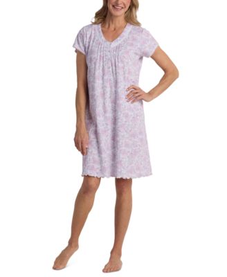 Miss Elaine - Women's Cap-Sleeve Floral Nightgown
