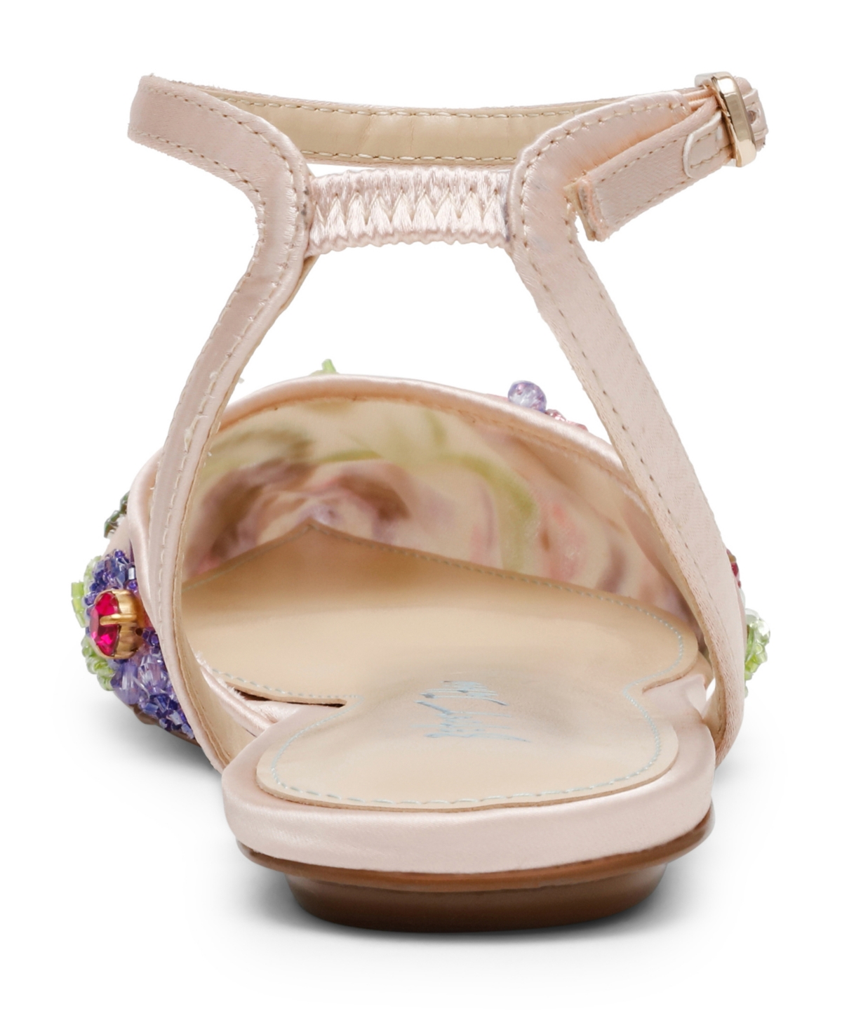 Shop Betsey Johnson Women's Garbo Jeweled Mesh Flats In Nude Multi