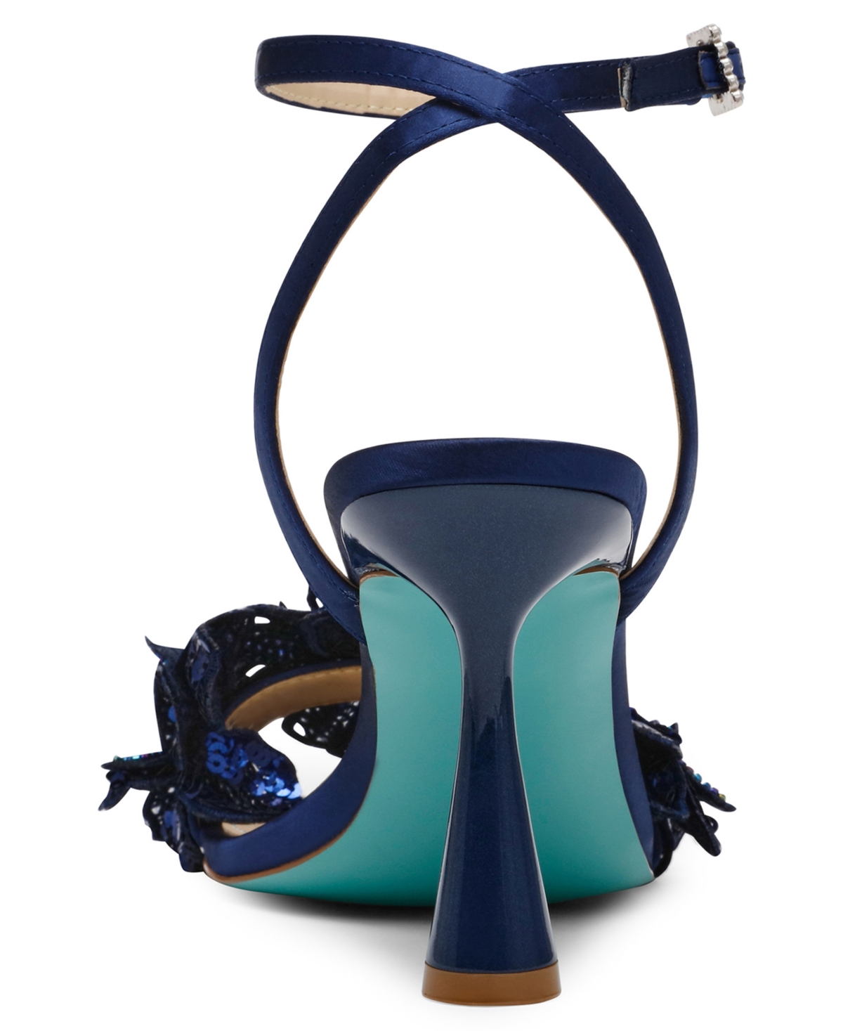 Shop Betsey Johnson Women's Cali Flower Dress Sandals In Navy