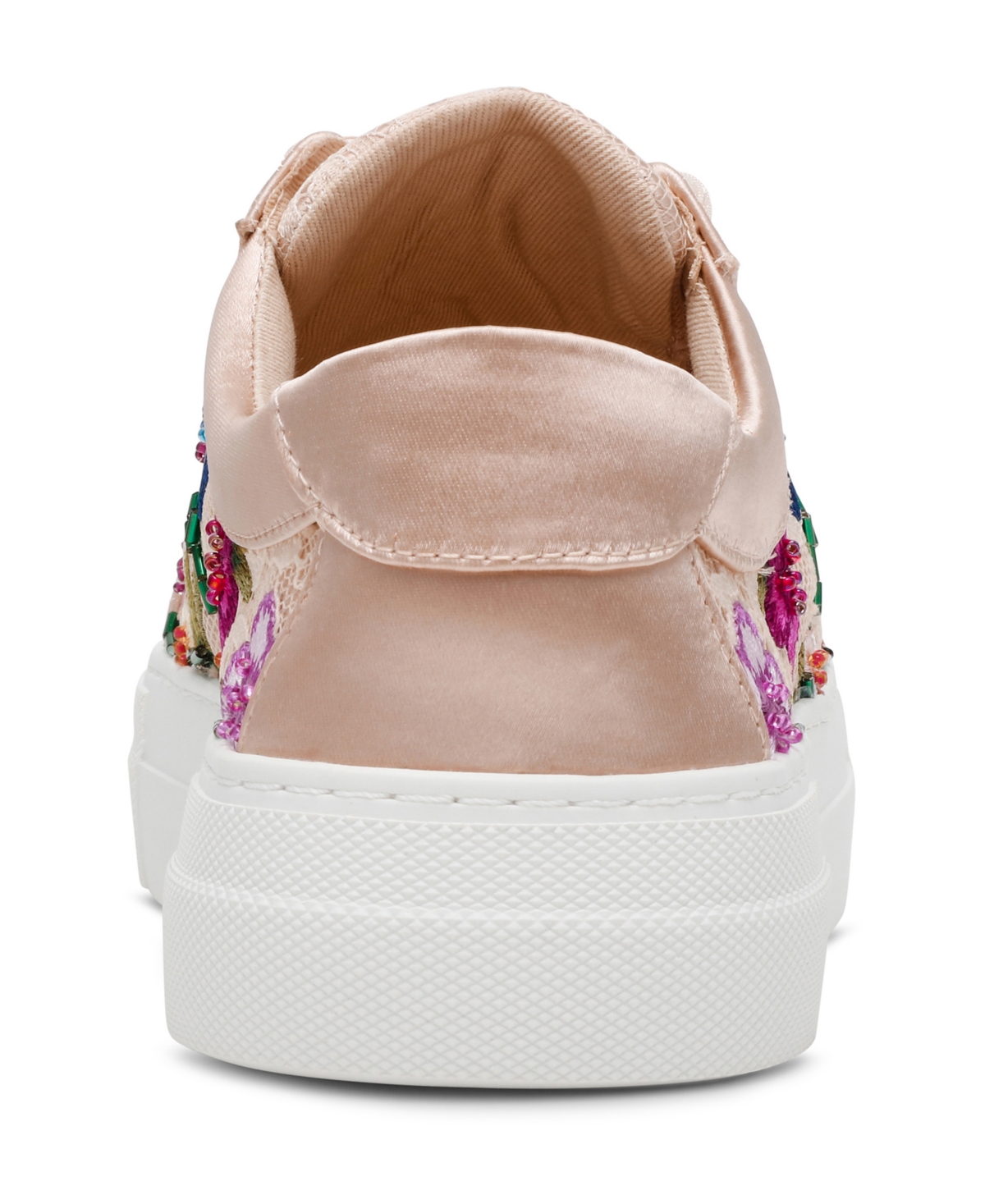 BETSEY JOHNSON WOMEN'S JAYLA FLORAL EMBROIDERY LACE-UP SNEAKERS 