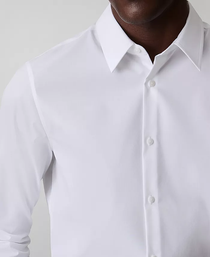 Men's Slim-Fit Supima Stretch Long-Sleeve Button-Front Shirt - thumbnail 3