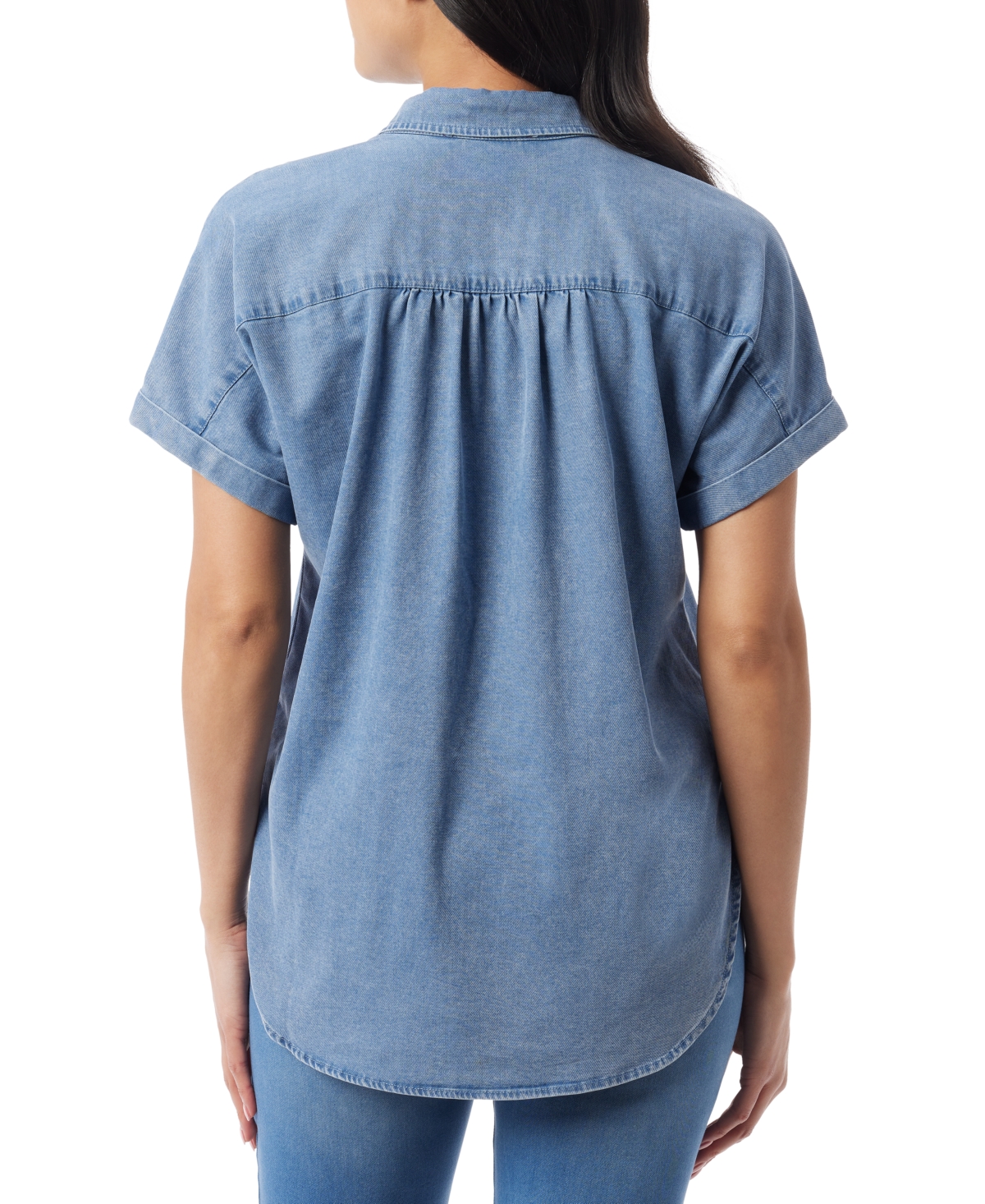 Gloria Vanderbilt Women's Daisy Relaxed Short-sleeve Shirt In Blue